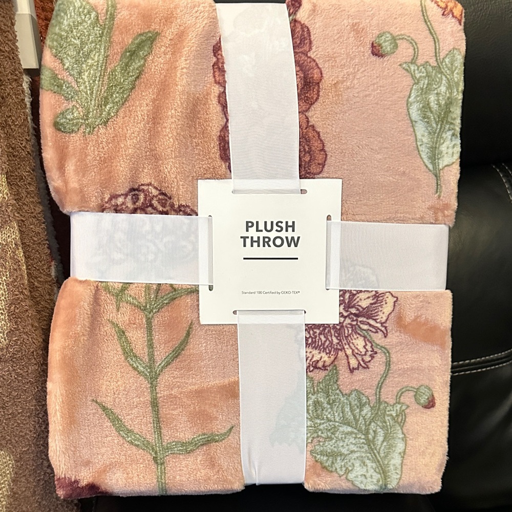 Floral Plush Throw Blanket